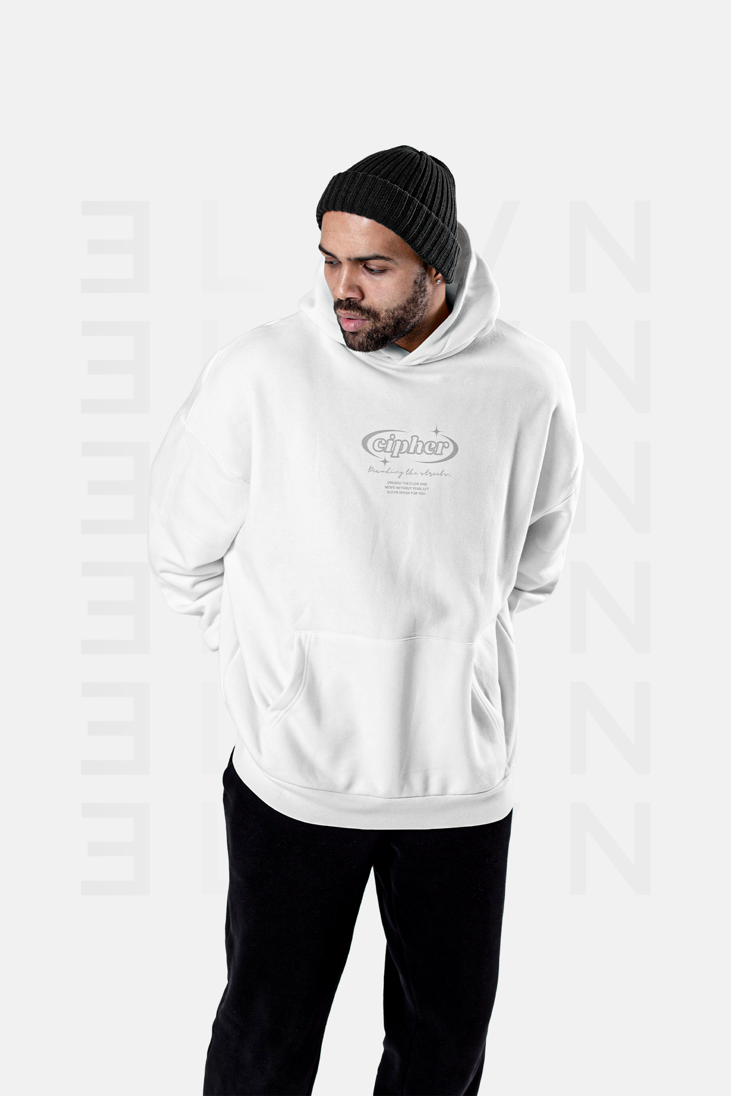 Hoddie Cipher Blanco Oversize | CIPHER