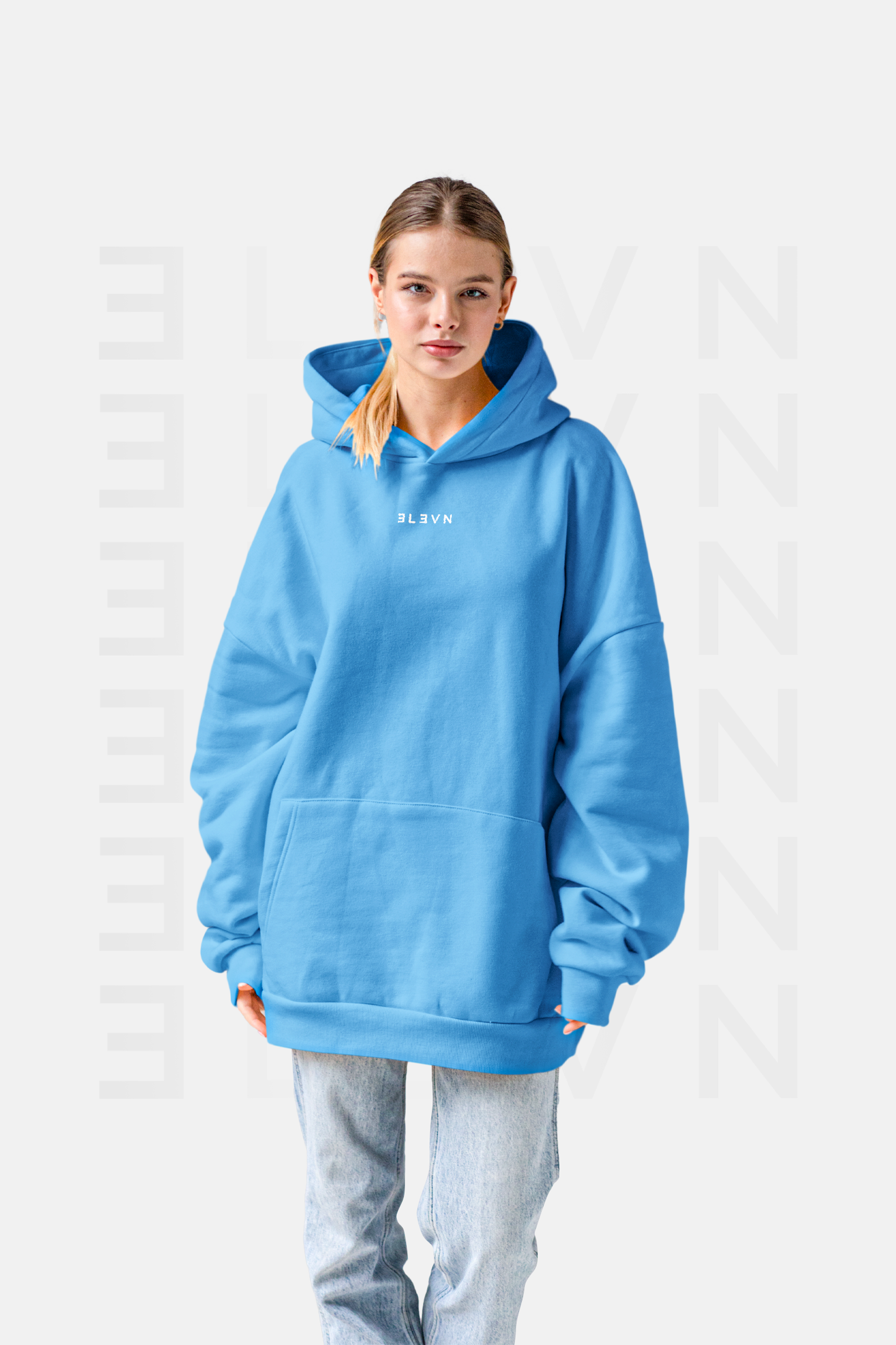 Hoddie Azul Ingles Oversize | CIPHER