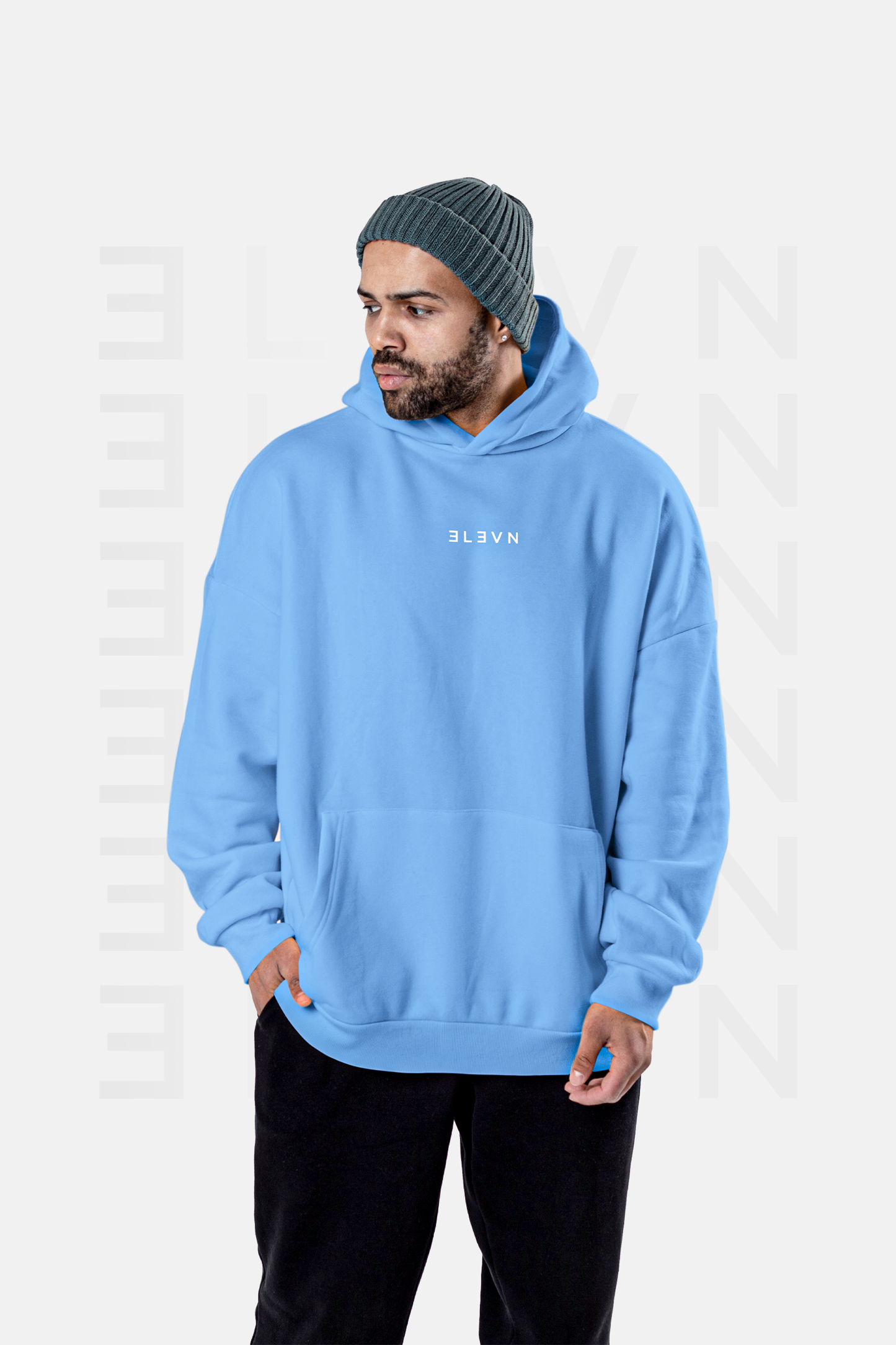 Hoddie Azul Ingles Oversize | CIPHER