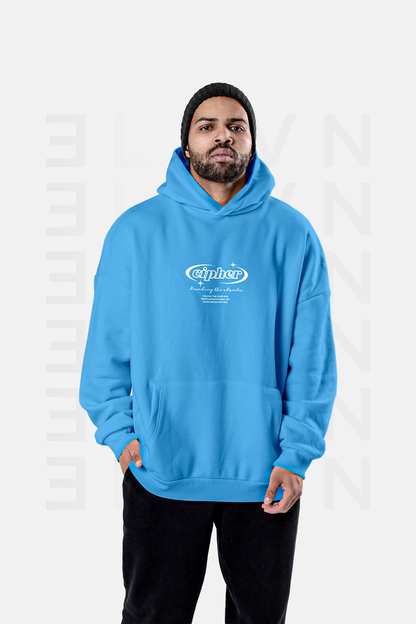 Hoddie Cipher Azul Ingles Oversize | CIPHER