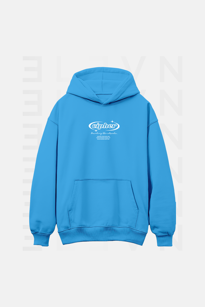 Hoddie Cipher Azul Ingles Oversize | CIPHER
