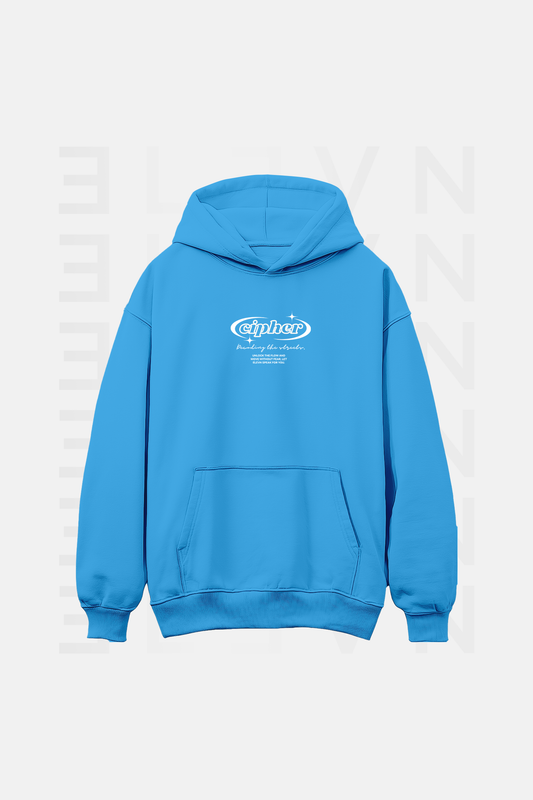 Hoddie Cipher Azul Ingles Oversize | CIPHER