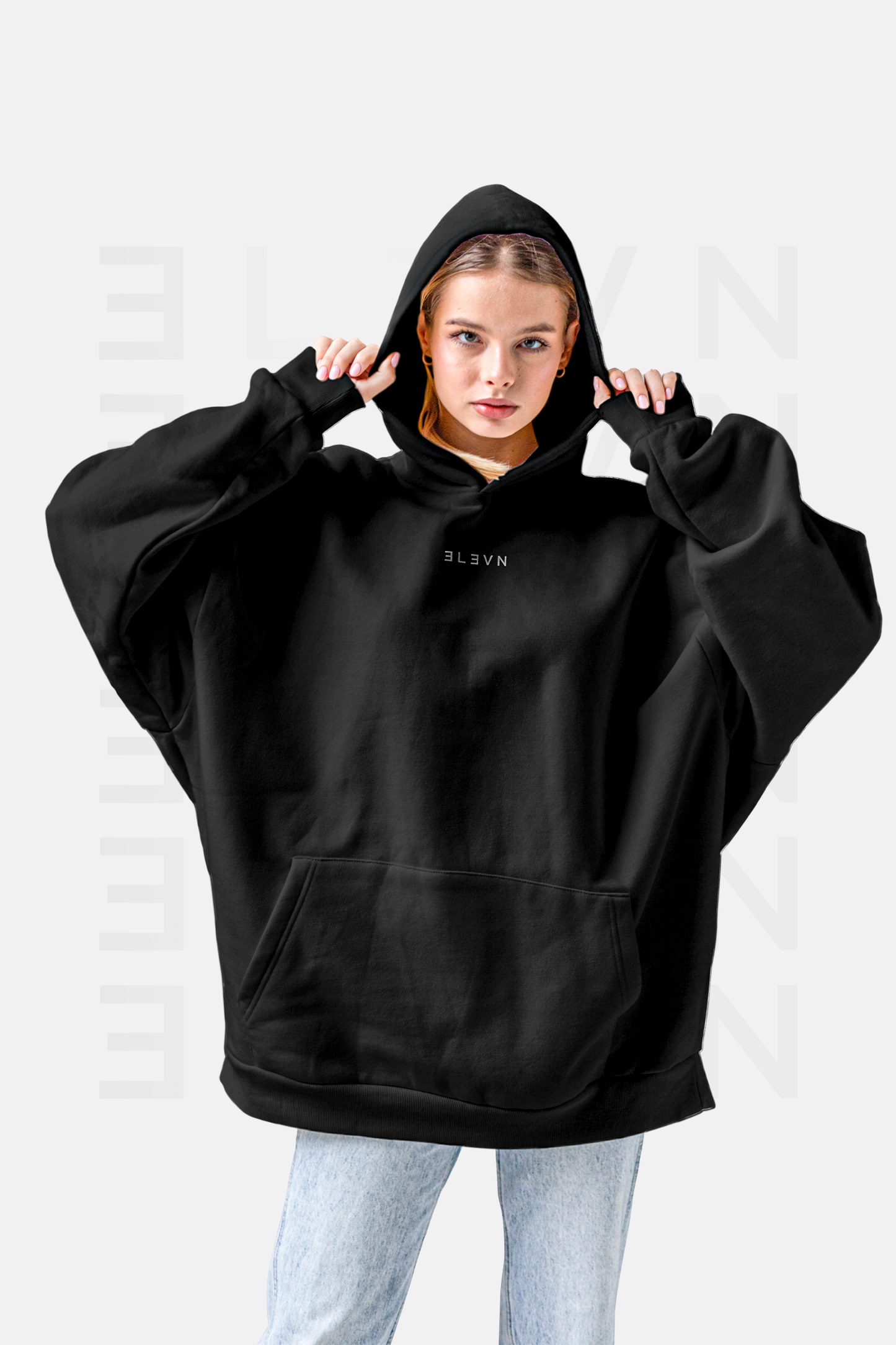 Hoddie Negro Oversize | CIPHER