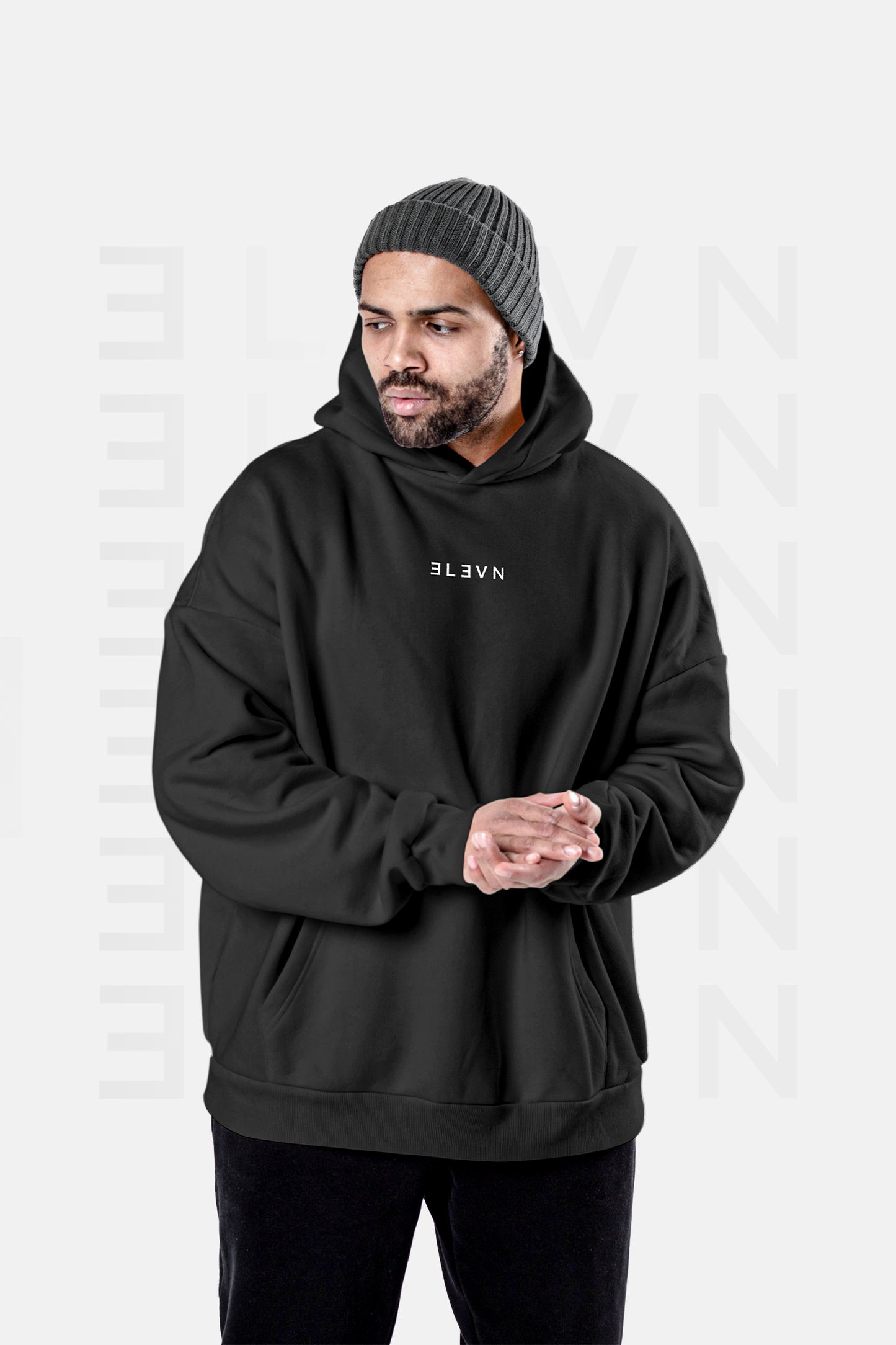 Hoddie Negro Oversize | CIPHER